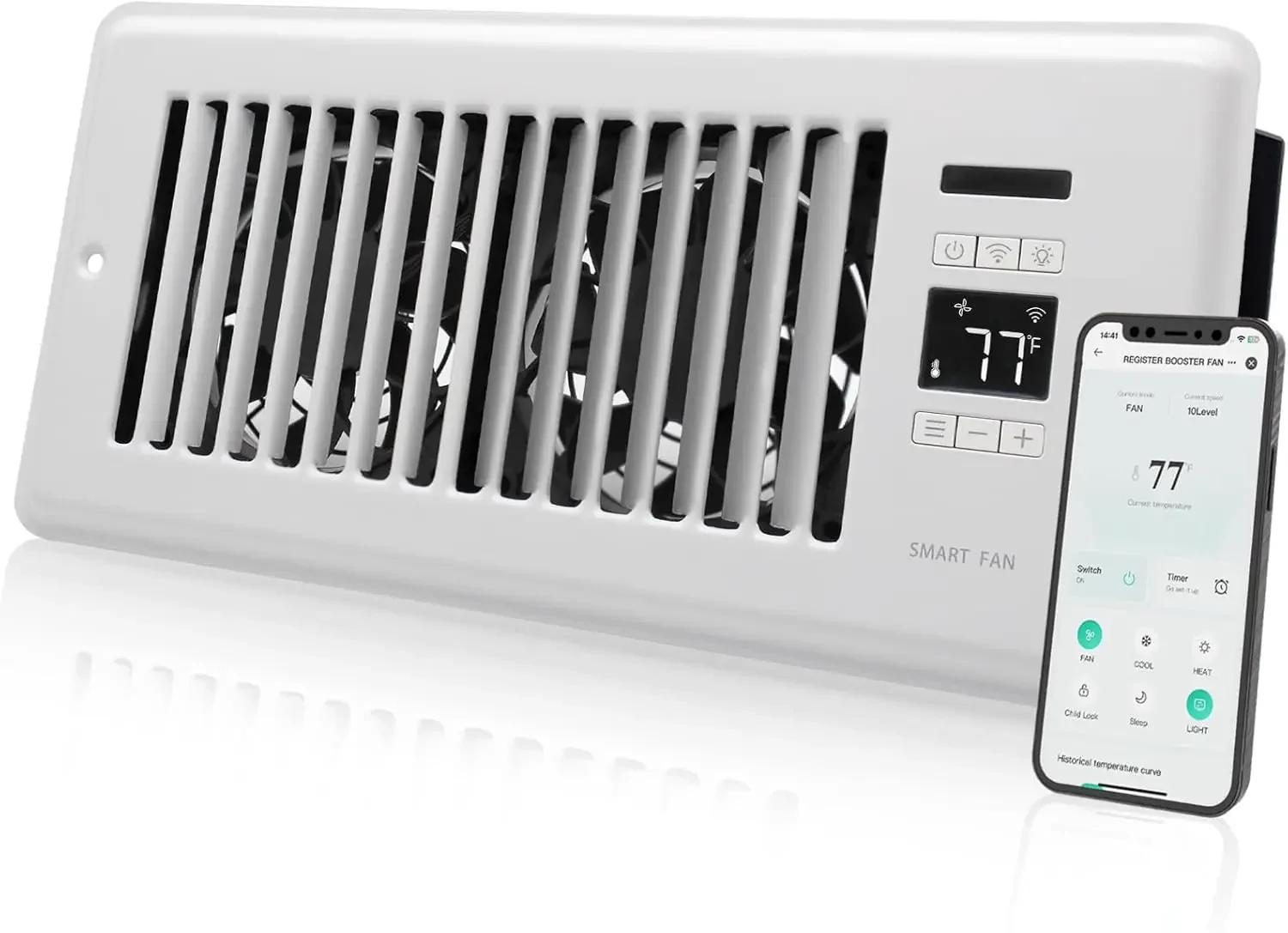 Super Quiet Register Booster Fan for 4