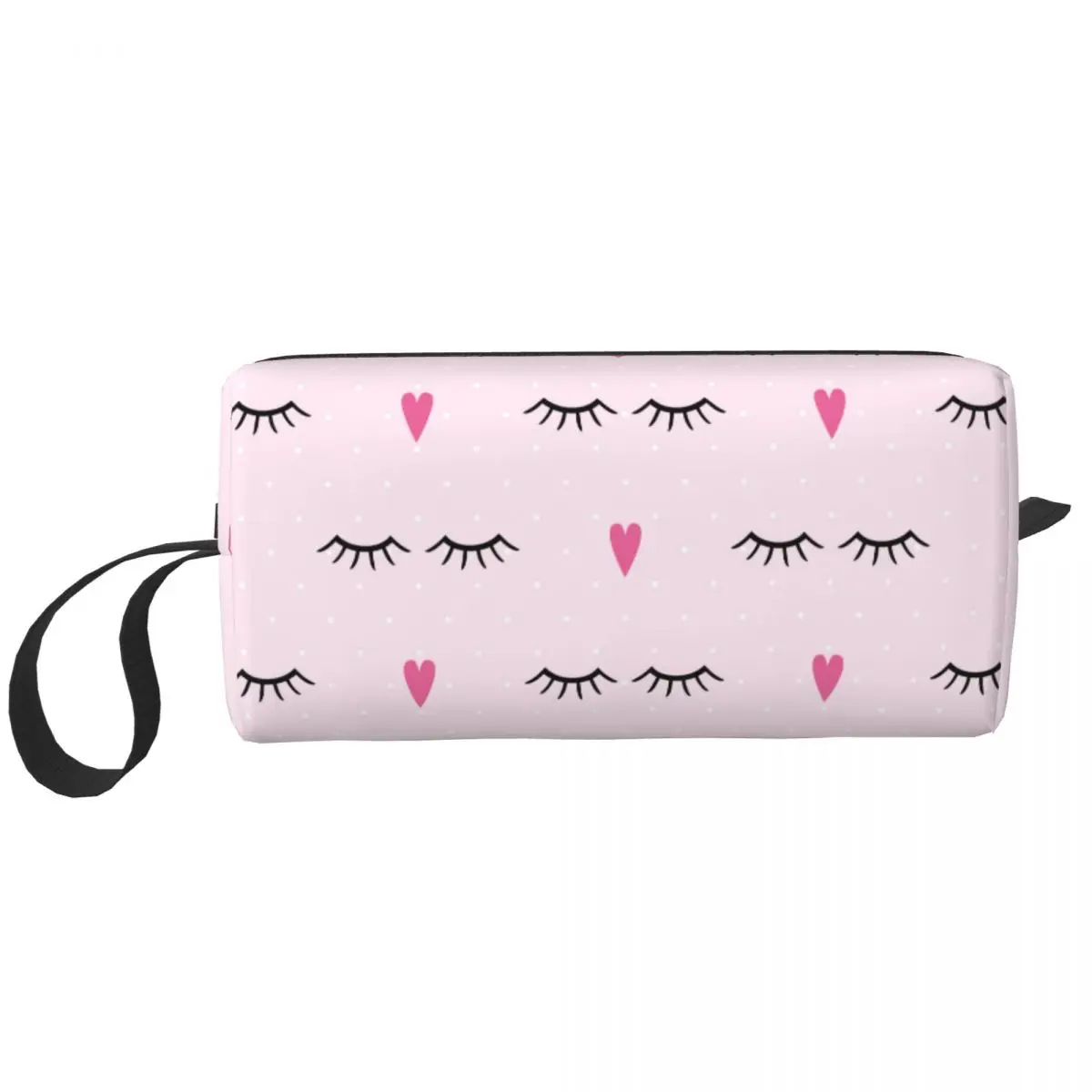 Cute Closed Eyes Makeup Bag Pouch Cartoon Beauty Eyelash Cosmetic Bag Travel Toiletry Small Makeup Pouch Storage Purse for Women