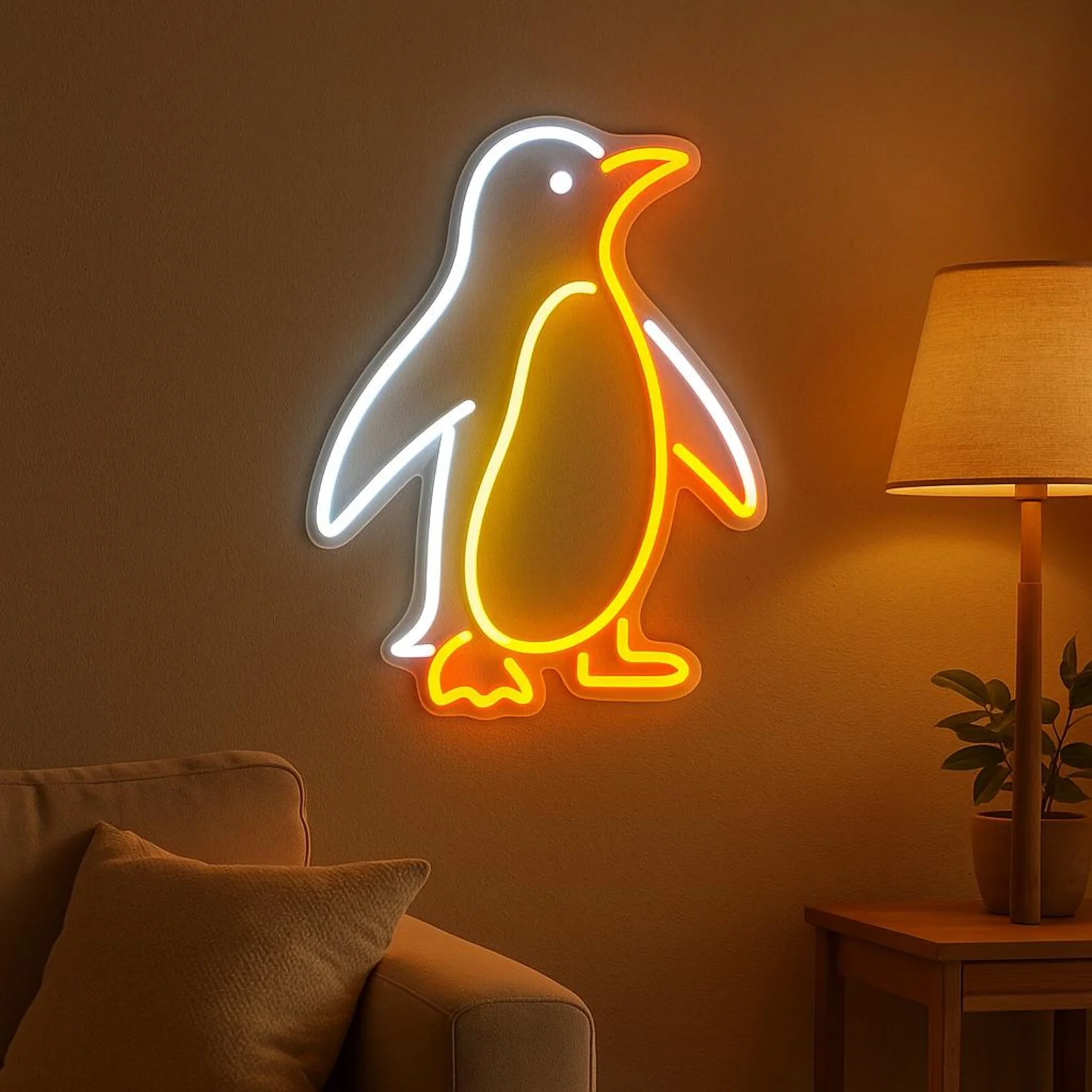 Penguin Neon Sign,Animal Neon Decor,Baby Penguin Wall Decor,Nursery Decor,Kids Gift