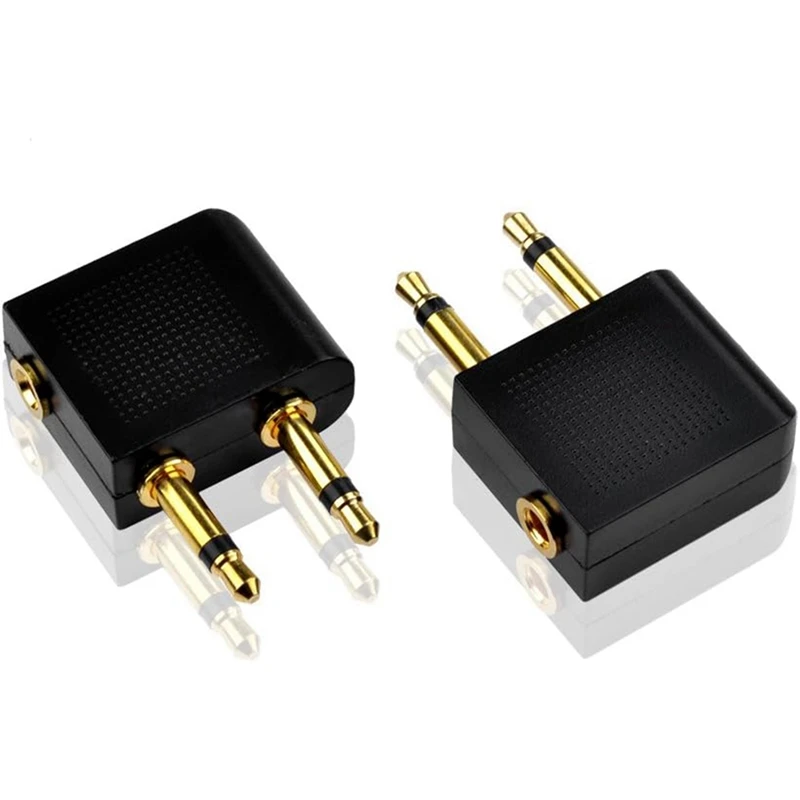 Adaptador de enchufe de 10 piezas y 3,5 Mm, convertidor de auriculares de Audio, conector para avión, avión, viaje, piezas de auriculares