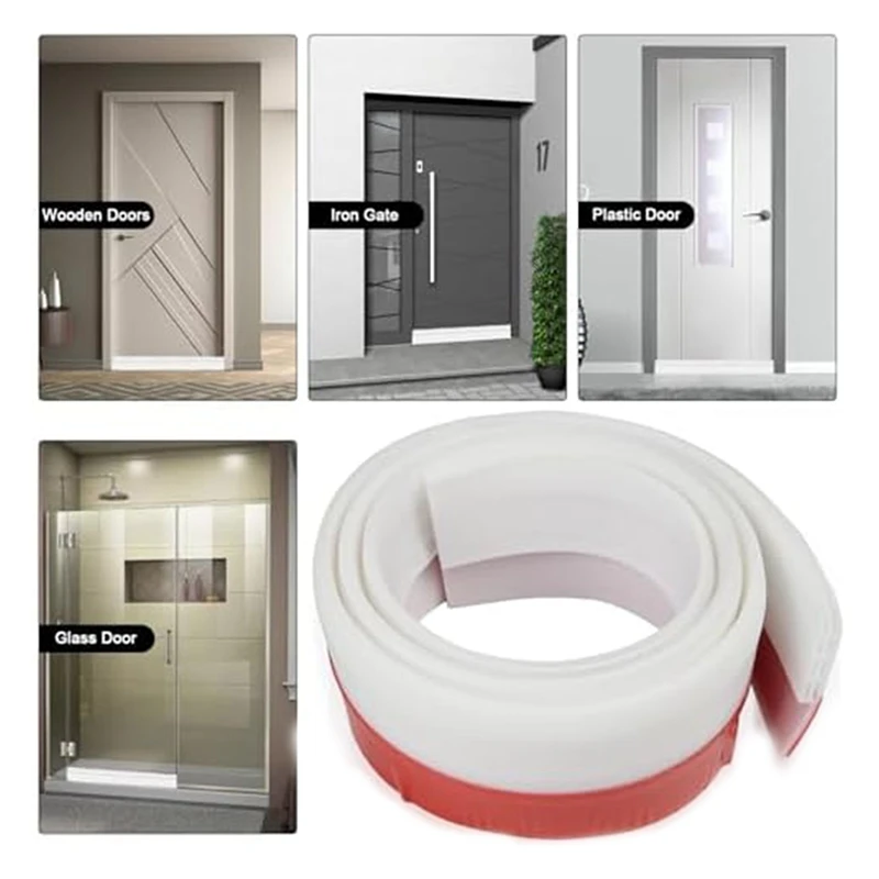 2Pcs Draft Excluder Self Adhesive Soundproof Door Seal Weather Proof Door Seal Strip For Doors