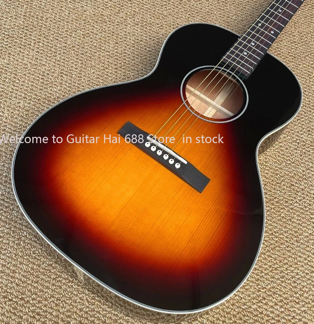

38-дюймовая винтажная акустическая гитара Sunburst L00 с корпусом из массива ели и махагони