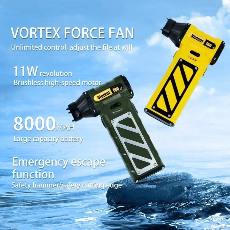 110000RPM Handheld Turbine Fan Duct Brushless Motor Mini Turbine Jet Fan Camping USB Violent Fan Portable Household Power Tool