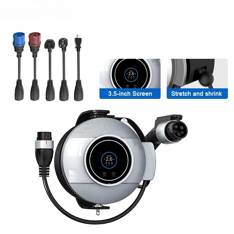 Cable Management System Cable Reel Portable and Wall Box Charger Retractable Cable Electric Vehicle Charger