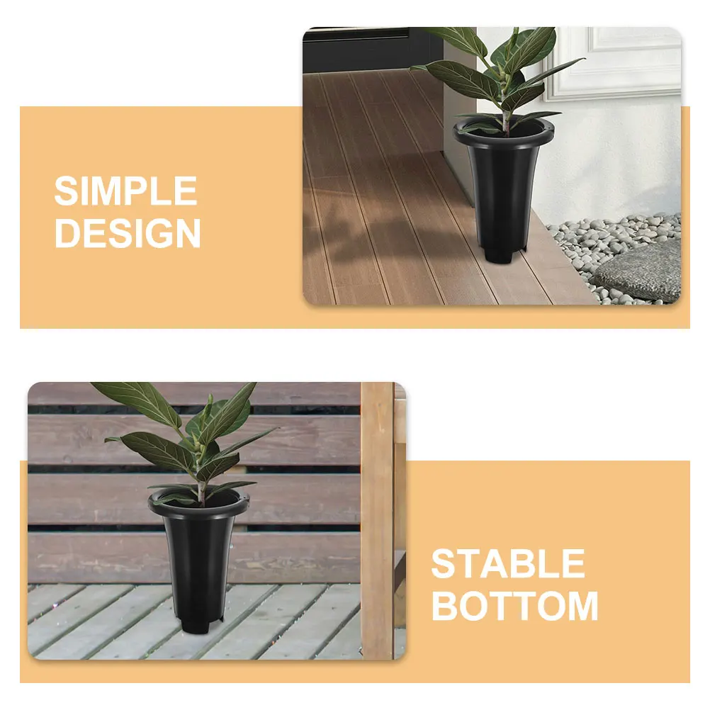 10 ชิ้นสีดํารอบขนาดใหญ่ Orchid Plant Pots พร้อมรูระบายน้ําสําหรับ Succulents พลาสติกเนอสเซอรี่คอนเทนเนอร์ PP วัสดุ