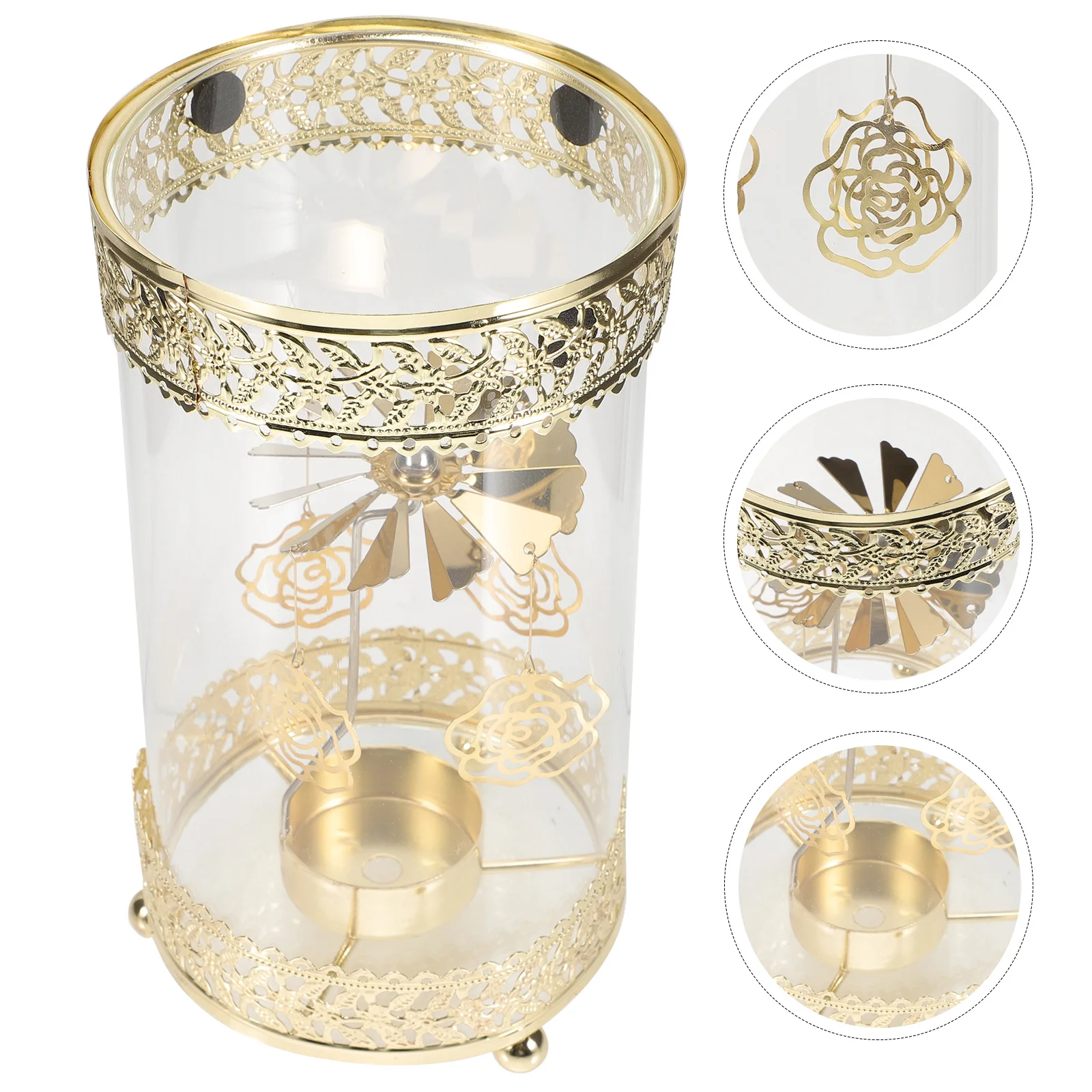 

Rotating Vintage Metal Candlestick Creative Tabletop Holder for Wedding Party Coffee Bar Xmas Decor Aromatherapy