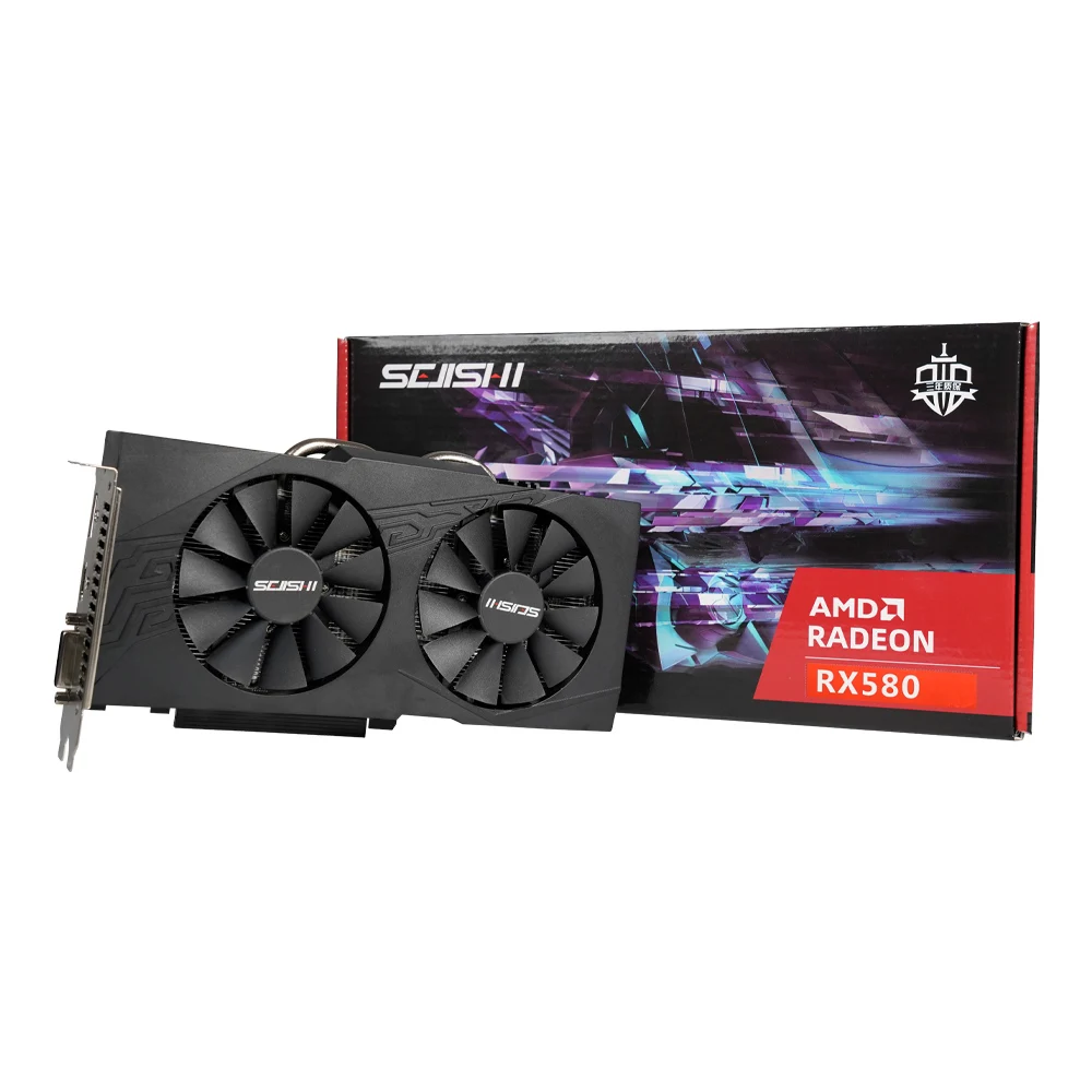 SEJISHI RX 580 8GB Video Card GDDR5 256Bit 2048SP Graphics Card GPU AMD Radeon RX580 8G Gaming Card Desktop placa de video