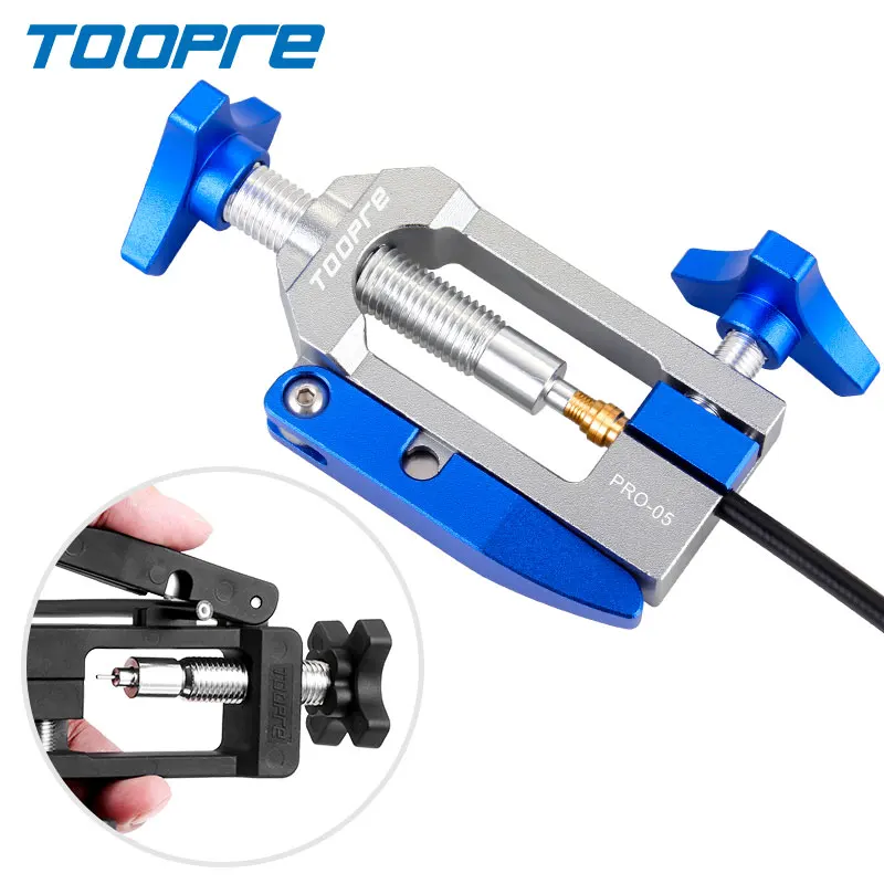 Toopre ferramenta de inserção de pino de óleo de bicicleta, cortador de mangueira, braçadeira de cabo, conector de azeitona, ferramenta de pino de óleo de freio a disco hidráulico