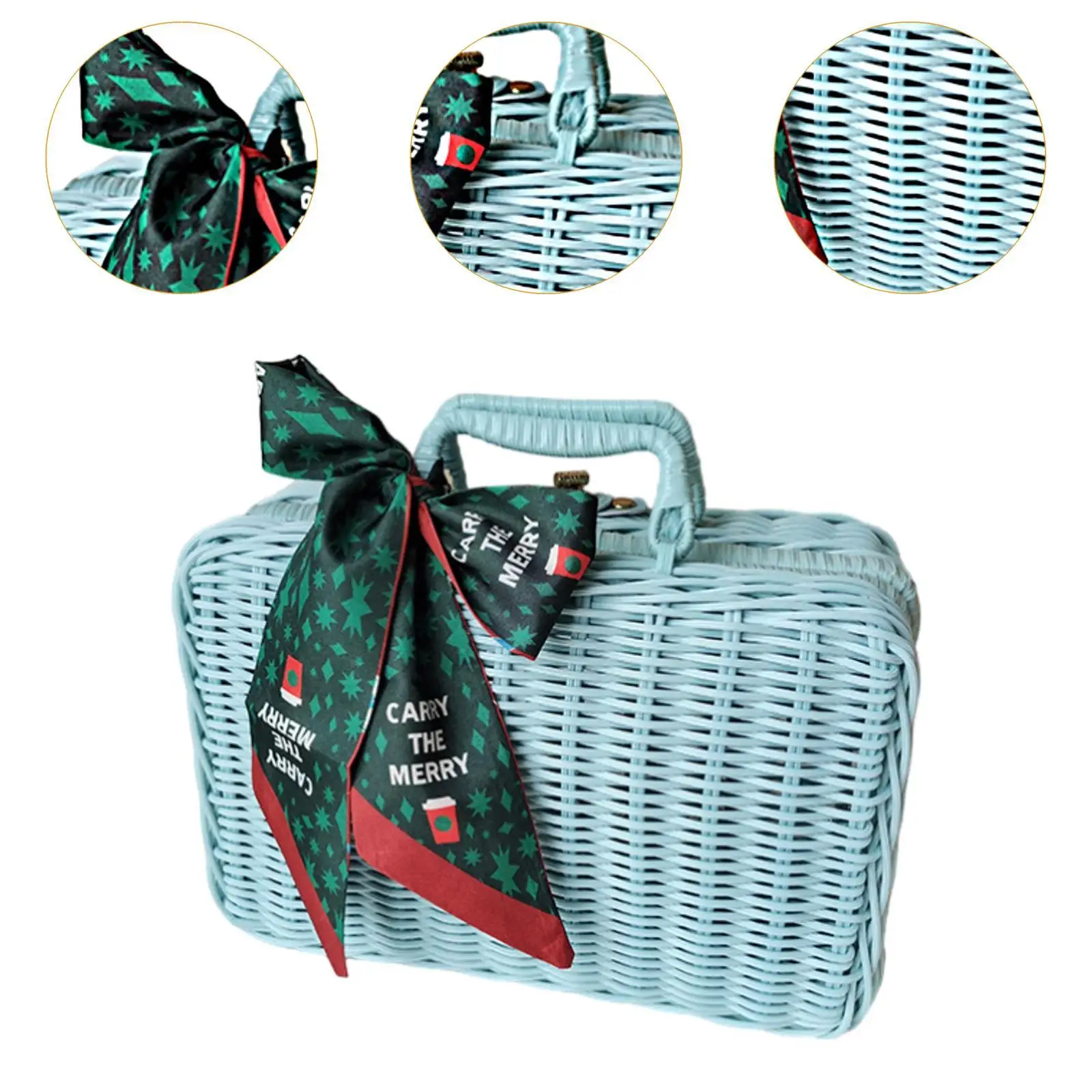 Handgewebter Rattan-Korb, gewebte Rattan-Korbtruhe für Restaurant, Küche, Badezimmer