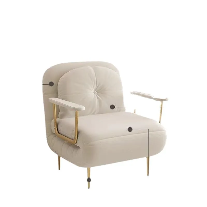 

Foldable dual-purpose sofa cream single small apartment, multi-functional retractable cloud double sofa bed