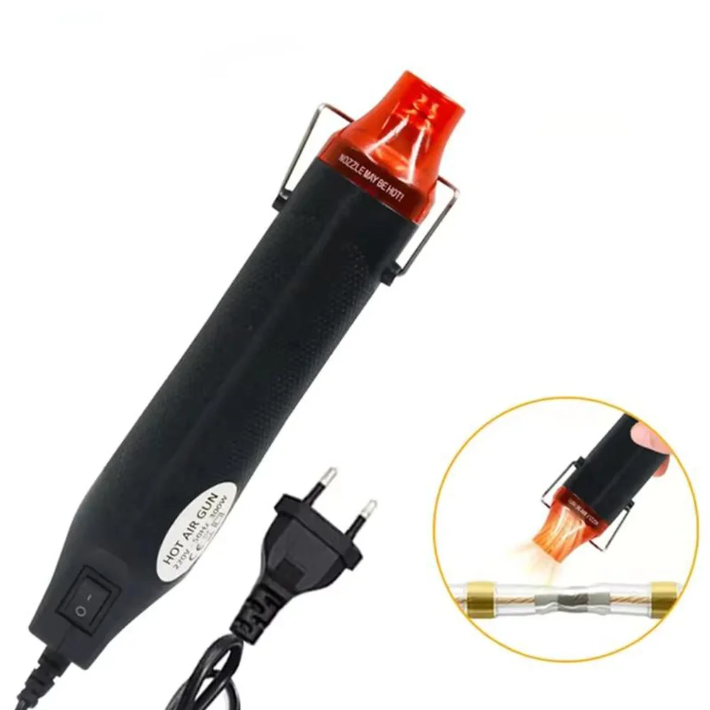 Heat Gun/Shrink Tube 220/110V DIY Tool Hot Power Tool Mini 150/300W Welding Temperature Process Blower w/ Support Seat Shrink