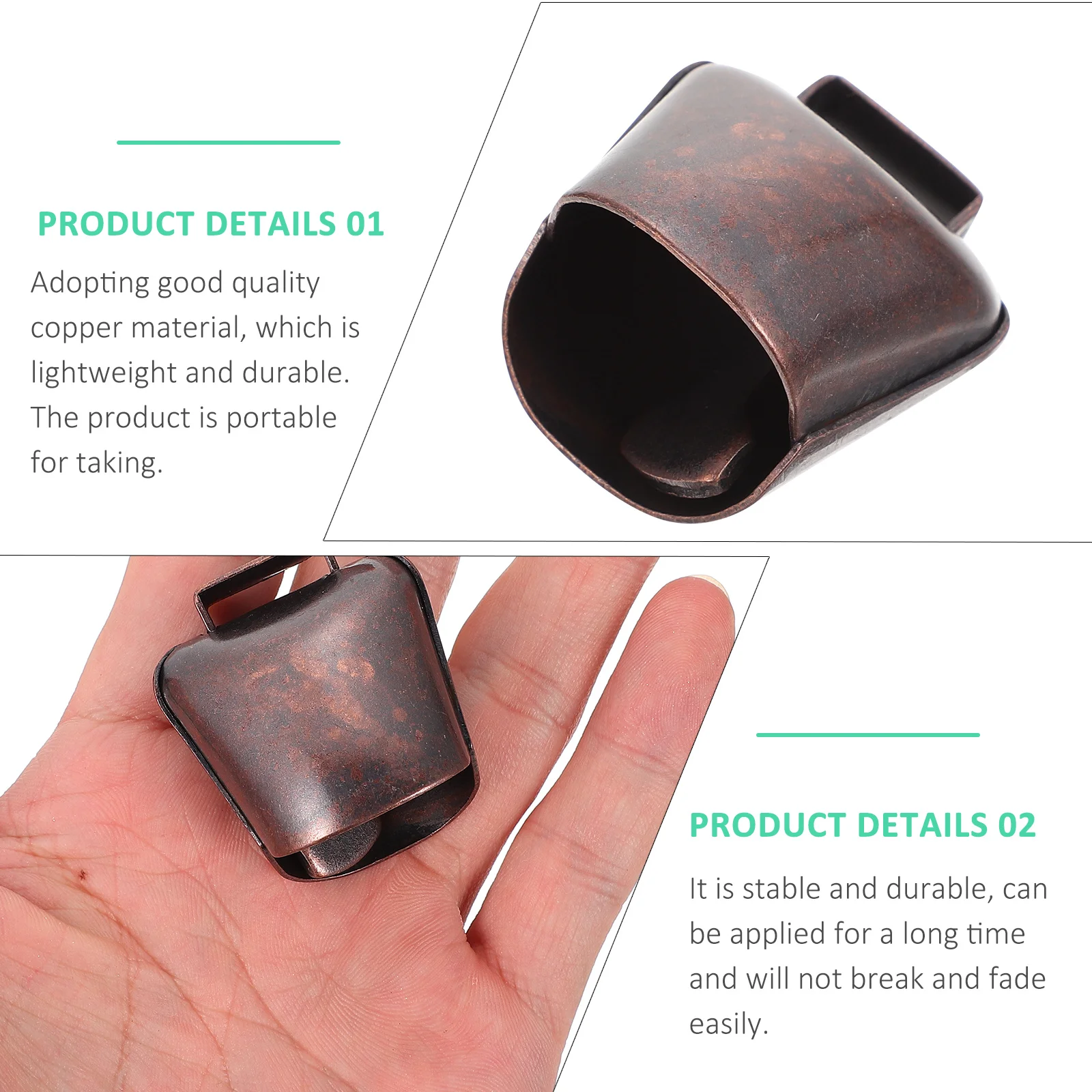 8 قطعة أجراس رعي النحاس بصوت عال مكافحة خسر البقرة الأغنام الماشية أجراس مزرعة الرعي العرض ديكور معلق الزراعة اكسسوارات