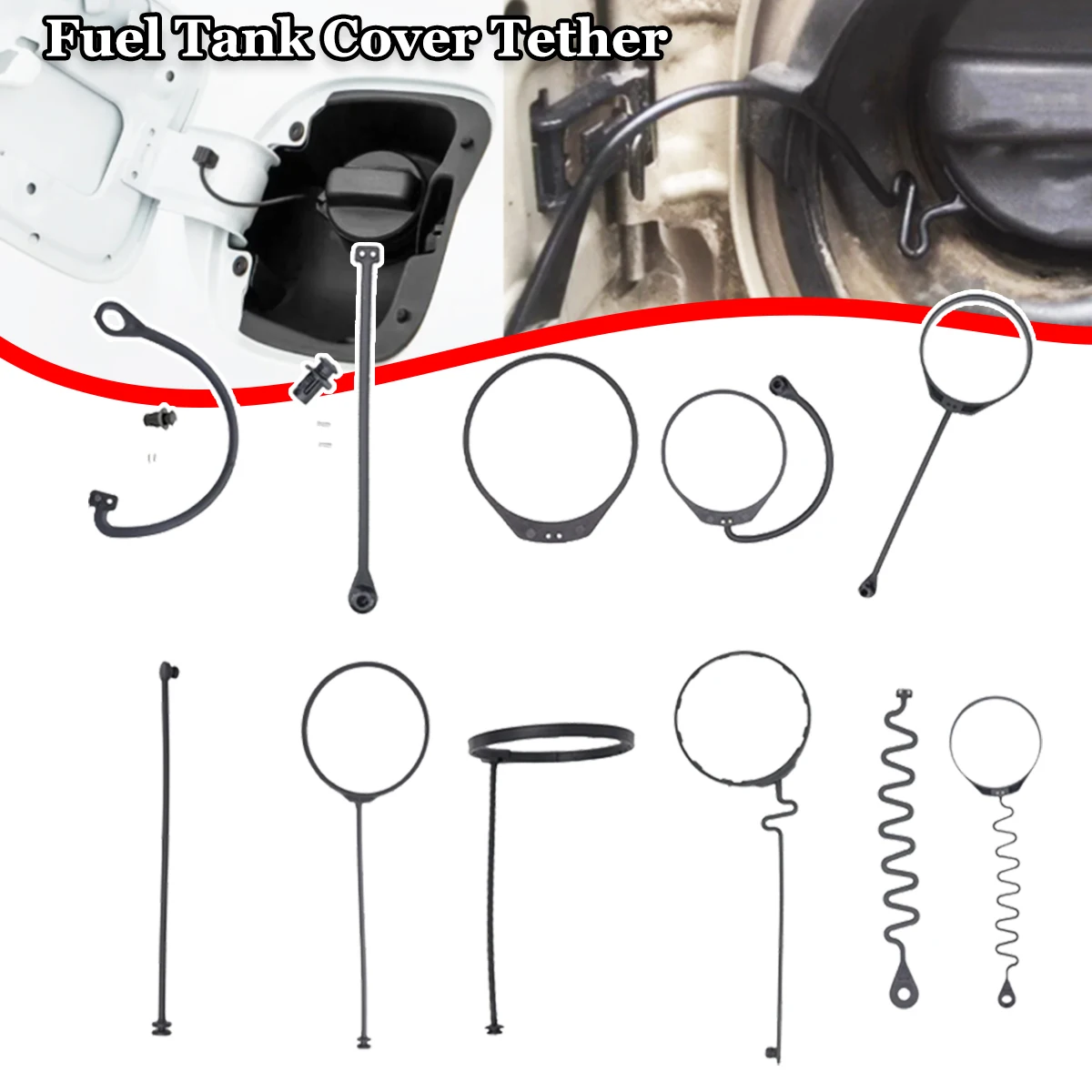 Fuel Oil Tank Cover Tether Diesel Cap Wire Petrol Lid Band Gas Filler Support Retaining Strap Cord Rope For Audi VW Toyota BMW