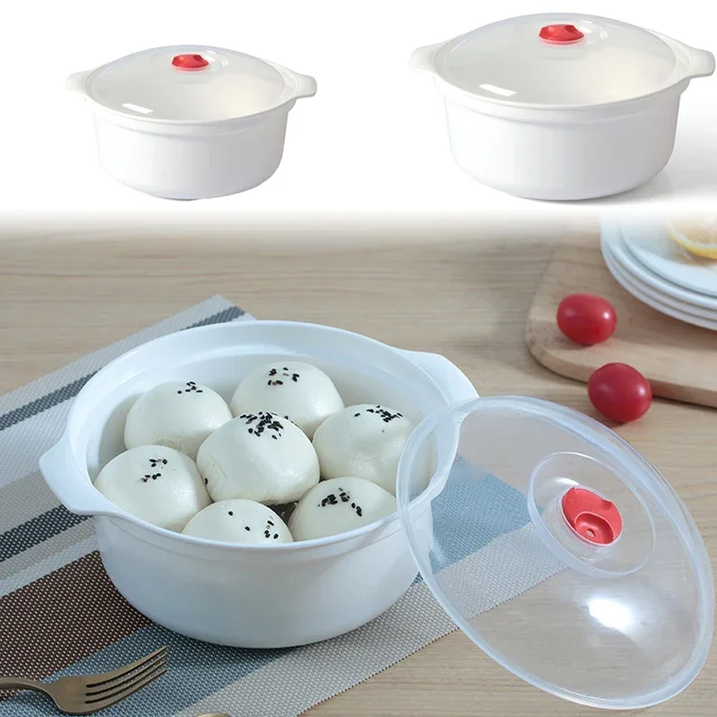 ชามบะหมี่กึ่งสำเร็จรูปสำหรับใช้ในบ้านกล่องอาหากลางวันเข้าไมโครเวฟได้พร้อมฝาปิดแบบสองหูกล่องเก็บความร้อนจากพลาสติกใช้ในครัวเรือน