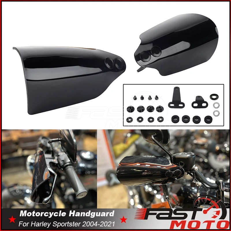 

Hand Guard Motorcycle Handguard Handlebar Guards for Harley Sportster XL1200 XL883 Iron Custom 04-21 Handle Protector w/ Bracket