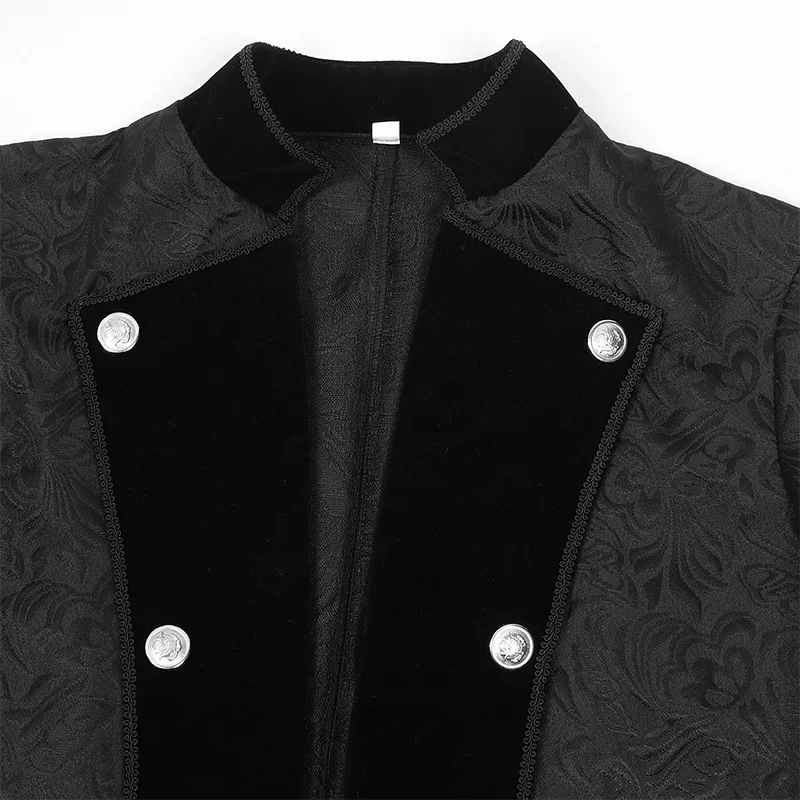 Men Medieval Gothic Trench Coat Victorian Uniform Halloween Costume Steampunk Renaissance Jacket Double-breasted Clothing