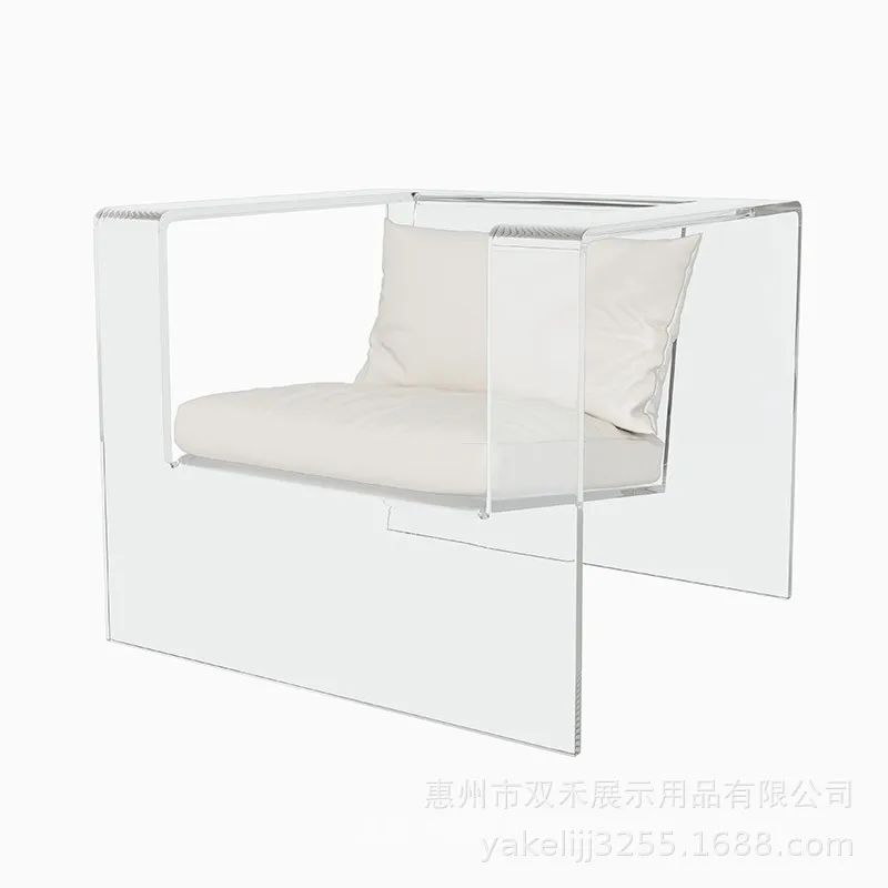 Acrylic single lounge sofa net celebrity ins transparent sofa chair creative personality negotiation sofa Nordic light luxury