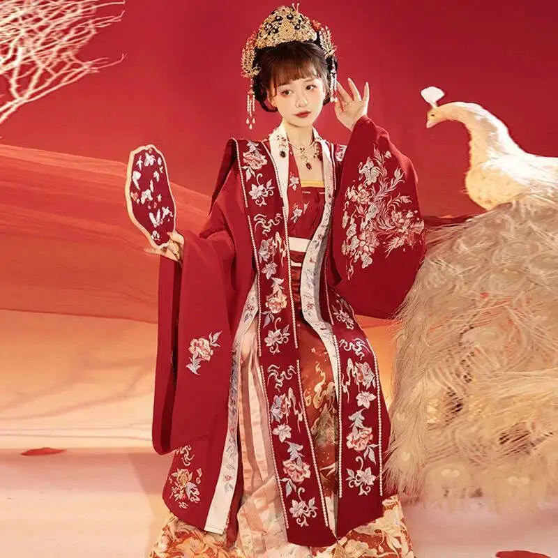 قميص Shiqi الصيني القديم (Nirvana) Hanfu لأغنية الشتاء النسائية بأكمام طويلة، ملابس السنة الجديدة، ملابس الزفاف، Xiapei الثقيلة em #6