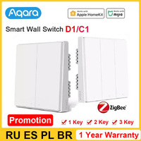 Aqara Smart Wall Switch D1 C1 ZigBee Wireless with/without Neutral Wire Smart Home Lighting Control Switch for Xiaomi APP
