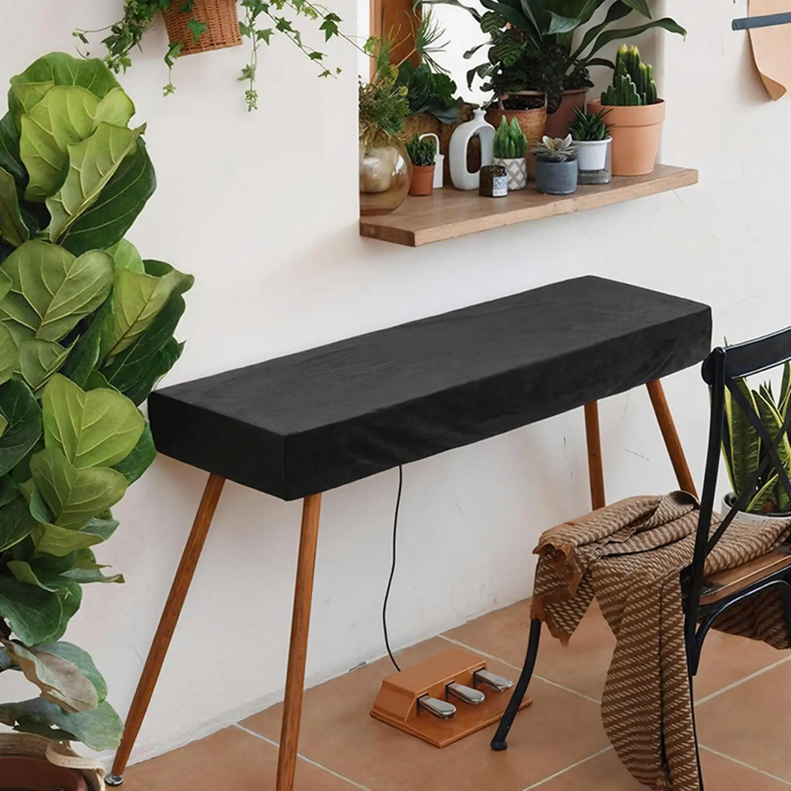 

Чехол для клавиатуры пианино на 88 клавиш из спандекса, легко устанавливаемый, с отделением для хранения аксессуаров для электронных цифровых пианино