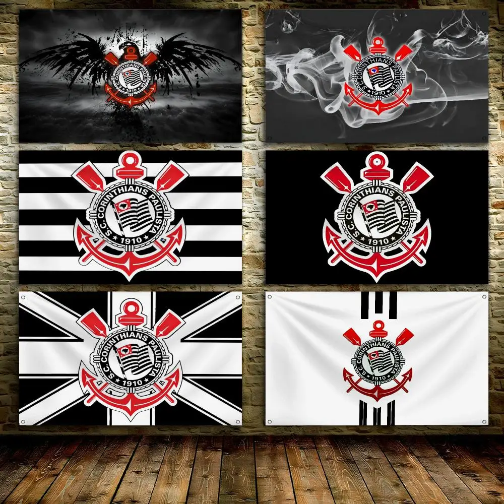 Sport Club C-Corinthians P-Paulistass Flags Custom Wall Hanging Background Art Banner For Bedroom Home Living Room Outdoor Decor
