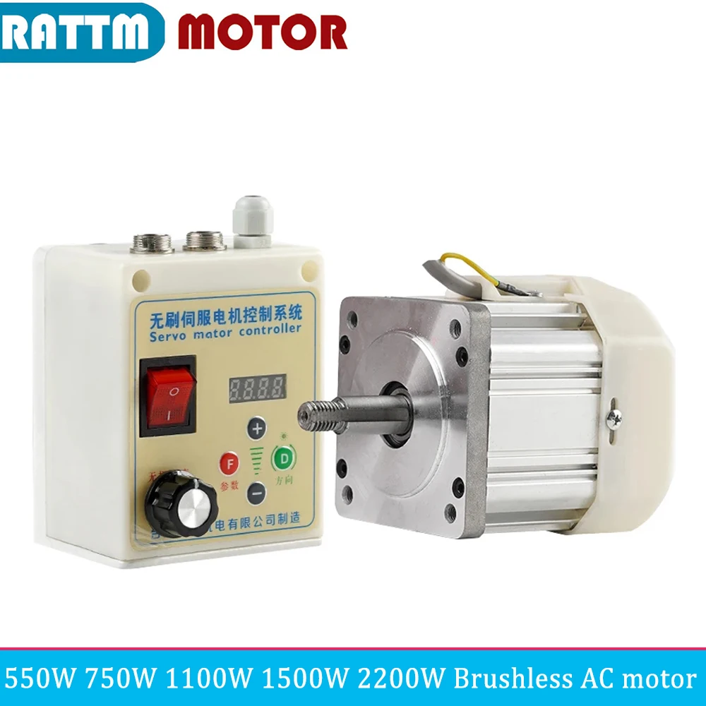 550W 750W 1.1KW 220V AC Brushless Servo Motor With Speed Drive CNC Controller Kit Set