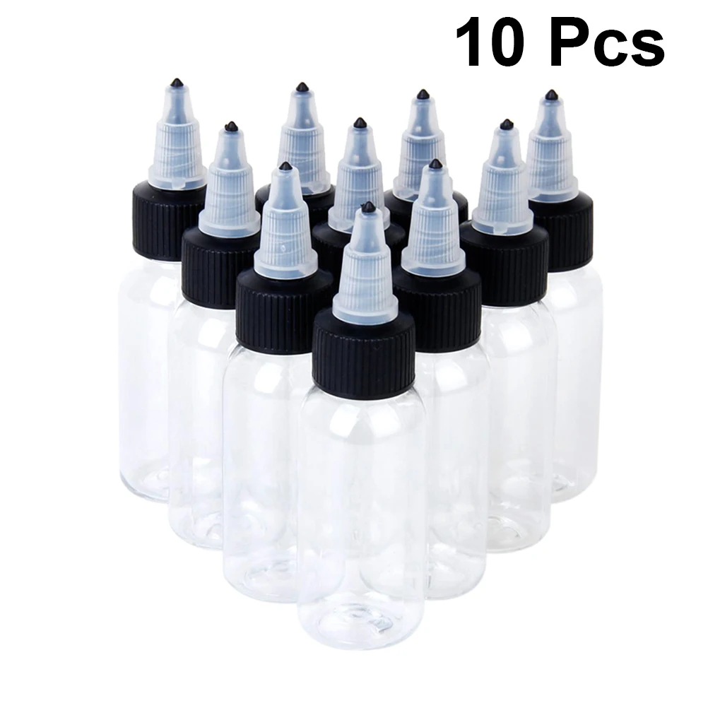 

10pcs 90Ml Empty Ink Bottles Clear Plastic Pigment Storage Leakproof Lightweight Large Capacity Packaging Bottle For