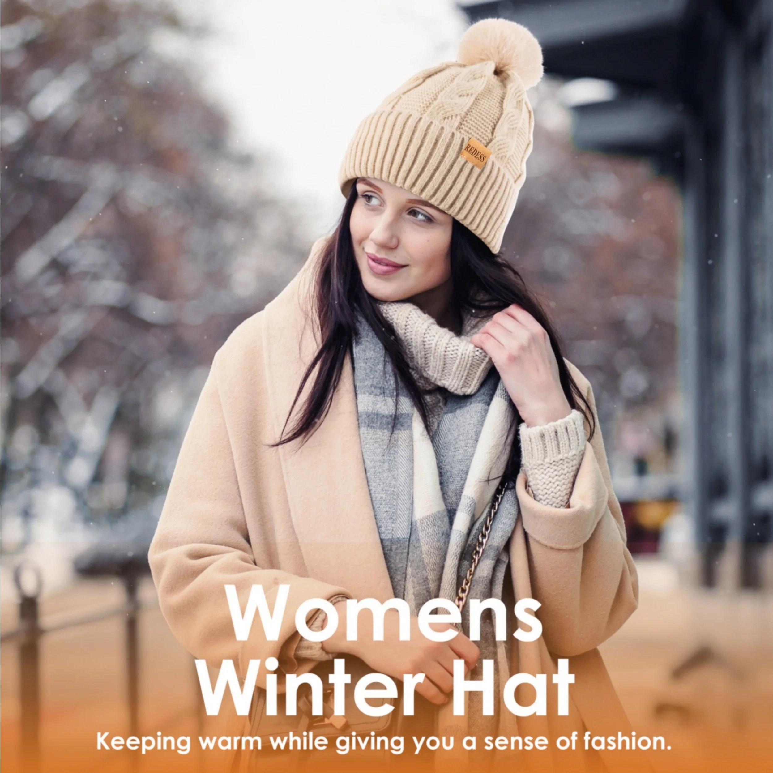 قبعة شتوية لطيفة فروي للنساء، مع بطانة دافئة، مناسبة للأنشطة الخارجية، ناعمة ومريحة #3