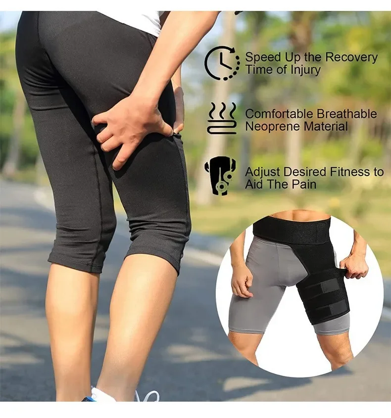 Sciatica Nerve Pain Thigh Compression Brace for Hip Joints Arthritis Groin Wrap Brace Protector Belt Legwarmers Muscle Strains