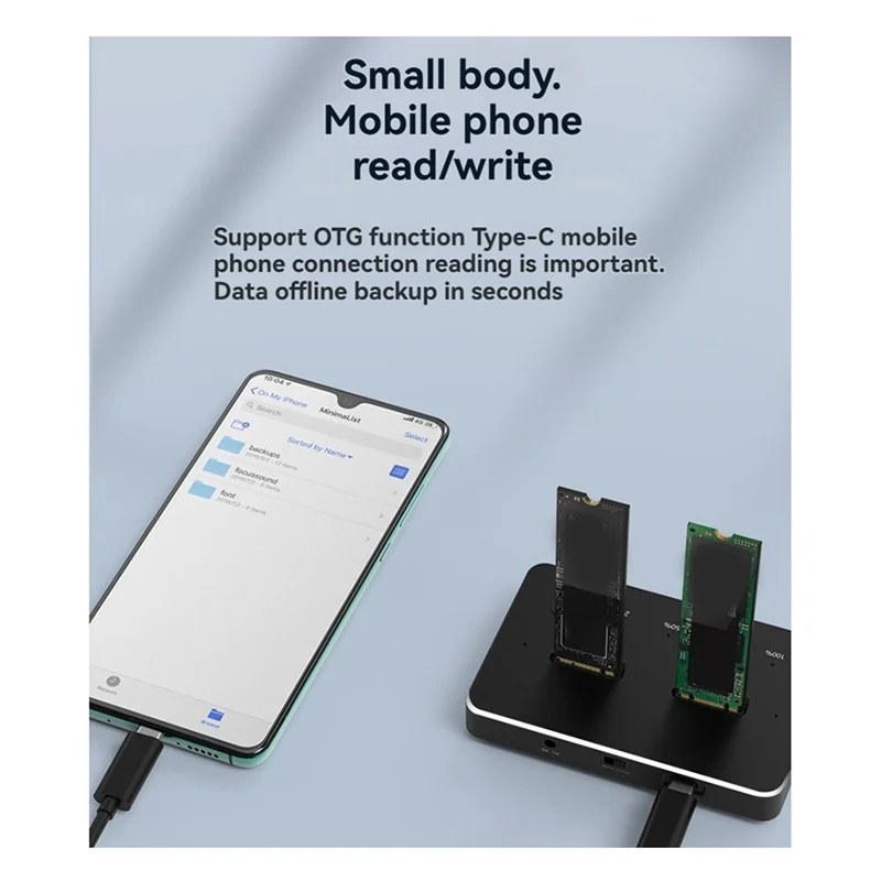 

GW-M.2 SATA/Nvme Dual-Bay Hard Drive Docking Station Clone Offline Clone M.2 SSD Duplicator Data Transmission Usb3.1 US Plug