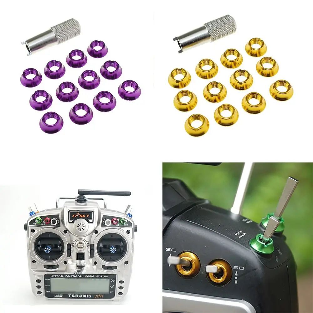 RC Parts Aluminum Radio Control Switch Color Nut Transmitter Toggle Switch Gear Switch for Futaba JR FrSky Taranis Transmitter