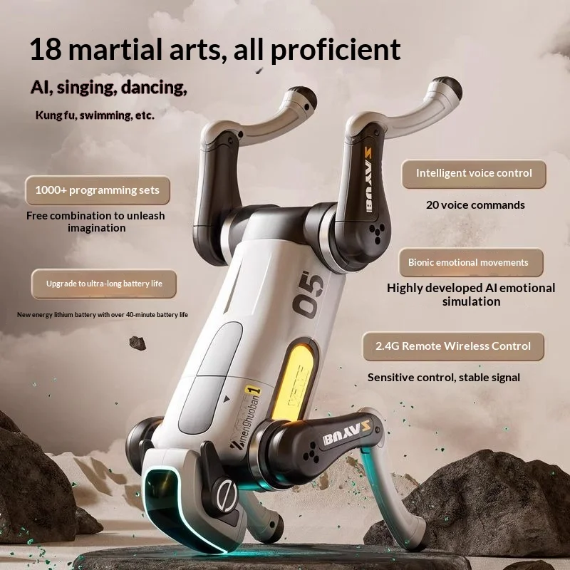AI Remote Control Robot Dog German Voice Controlled Electric Mechanical Educational Interactive Toy For Boys Kids Birthday Gift