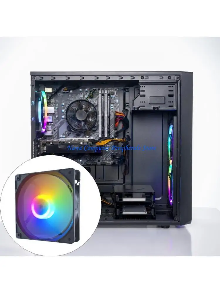 

F68C Quiet 12cm Computer Case Fan LED Lights 45CFM High Easy Installation