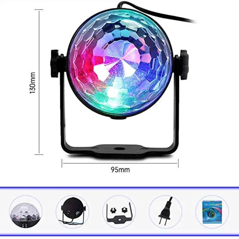 LED Stage Lights RGB Sound Activated Rotating Disco DJ Party Magic Ball Strobe Mini Laser Projector Lamp Home KTV Christmas Show