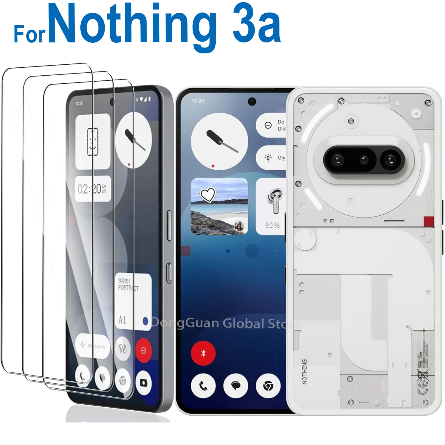 1/2/3/4 pc gehärtetes Glas for Nothing Phone 3a