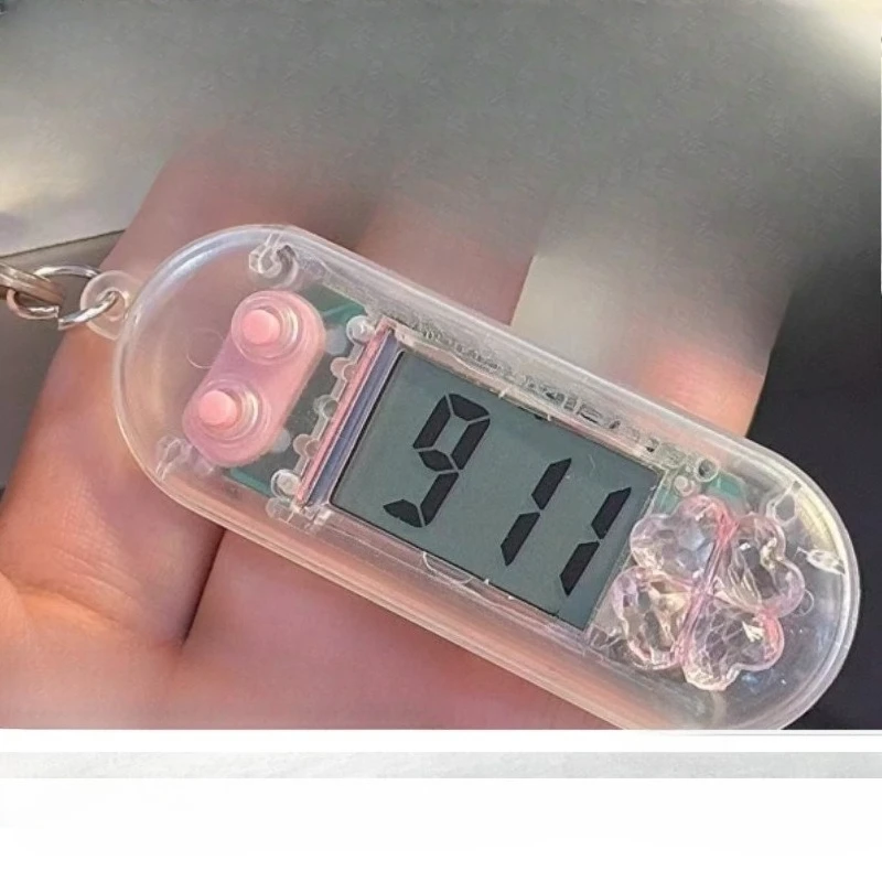 Four-leaf Clover Portable Electronic Watch Silent Mini Desk Clock Small Hanging Watch Suitable for Students Learning