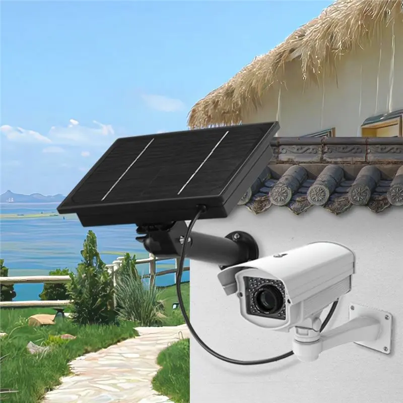 ABMI-Waterproof 4W Solar Power Panel Type-C USB Charging Remote Control Included For Security Camera,