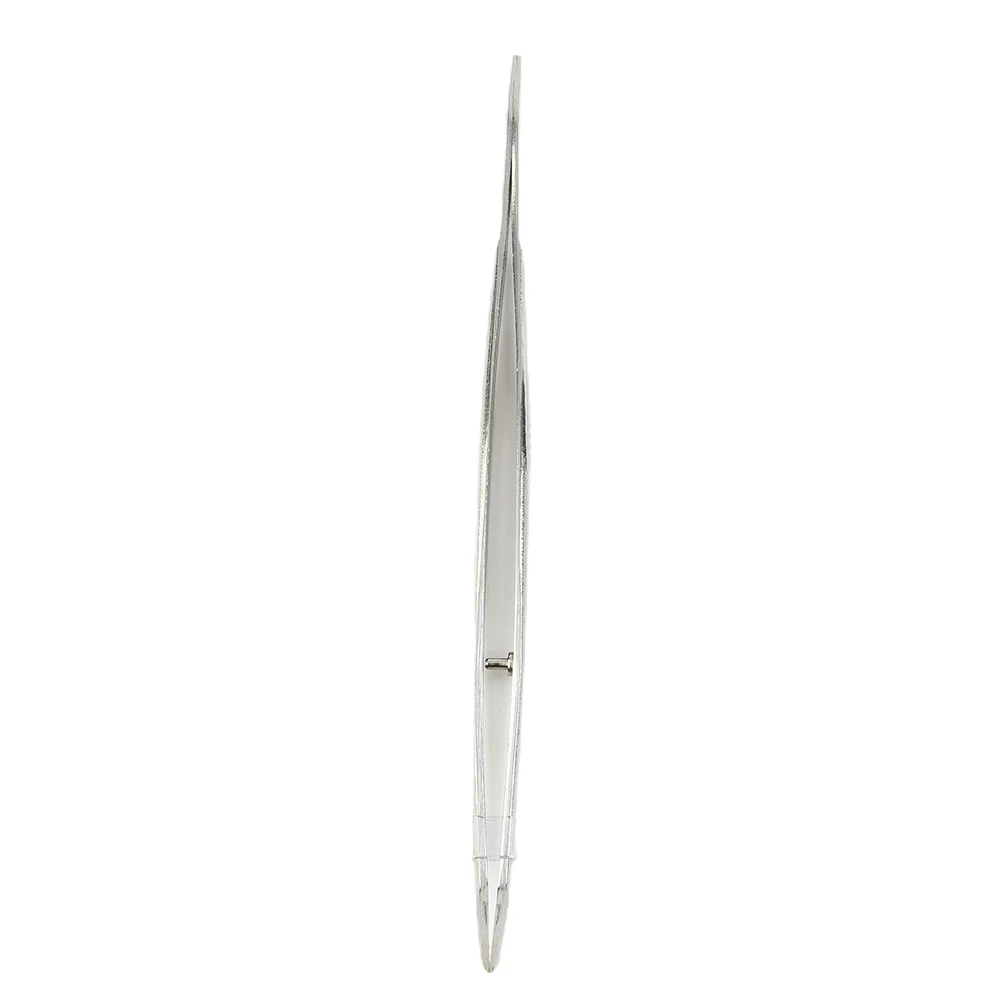 1pc Stainless Steel Tweezers Bend Chuck Tweezers With Positioning For Dentistry Restoration  Tea Set Household Planting