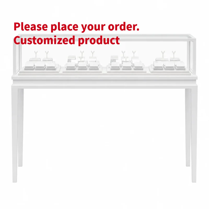 custom.Luxurious High-leg Jewelry Display Cabinet in a Modern Minimalist Style, Featuring LED Lighting to Perfectly showcase Jew