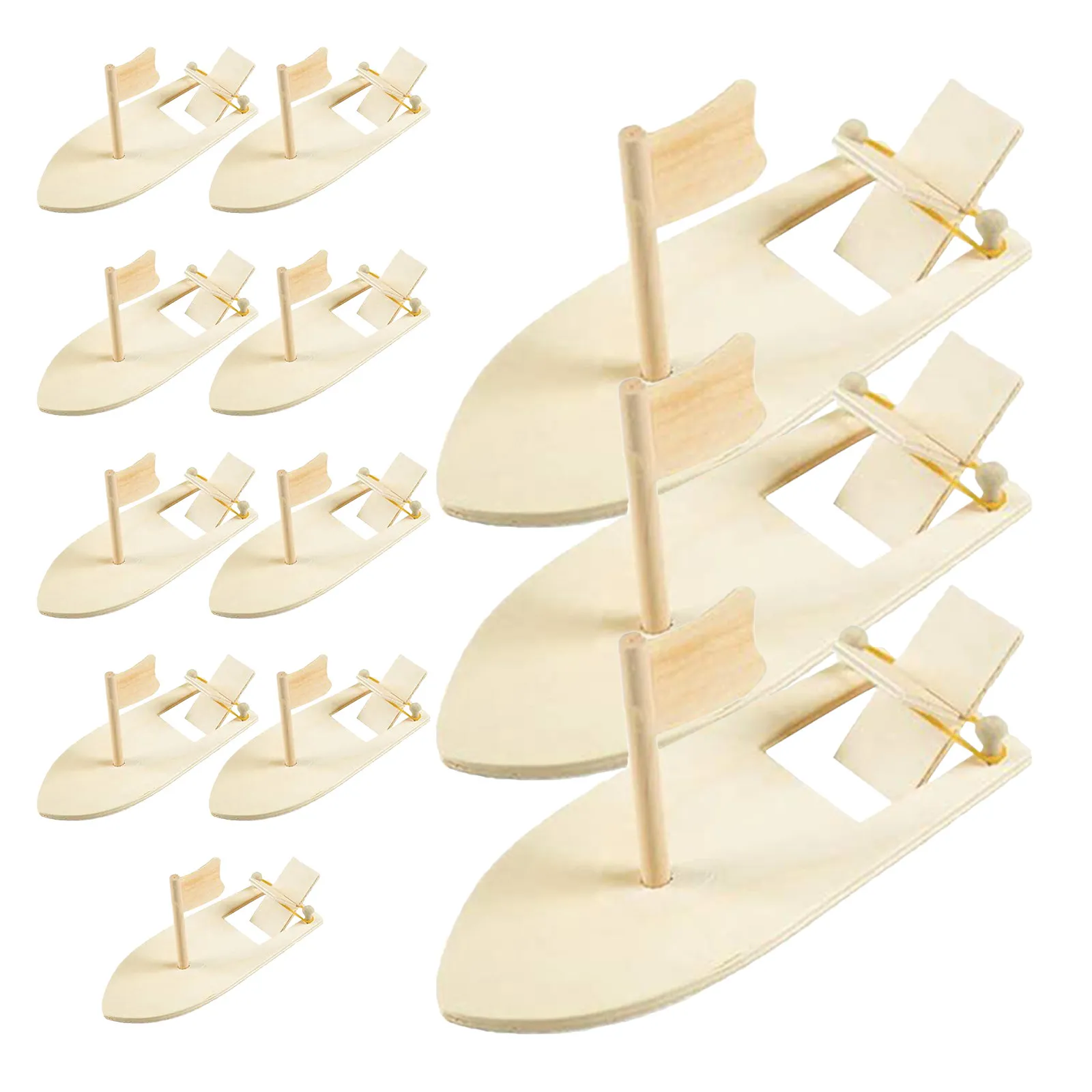 

12Pcs DIY Wooden Sailboat Blank Kits for Kids Painting Creative Graffiti Wood Crafts School Party Decorative Sailboat Material