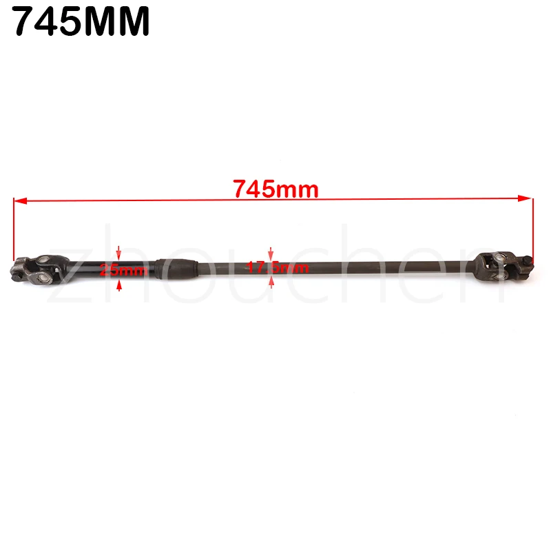 

745mm 30T Adjustable Steering Knuckle Go Kart U joints Shaft Rod of 200CC 250CC utility vehicle Buggy UTV Bike Parts