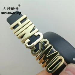 클래식 DIY 트렌드 Gushuai 패션 벨트, 여성 벨트 남성 커플 벨트 양면 사용 2.5cm 얇은 벨트 무료 배송 도매