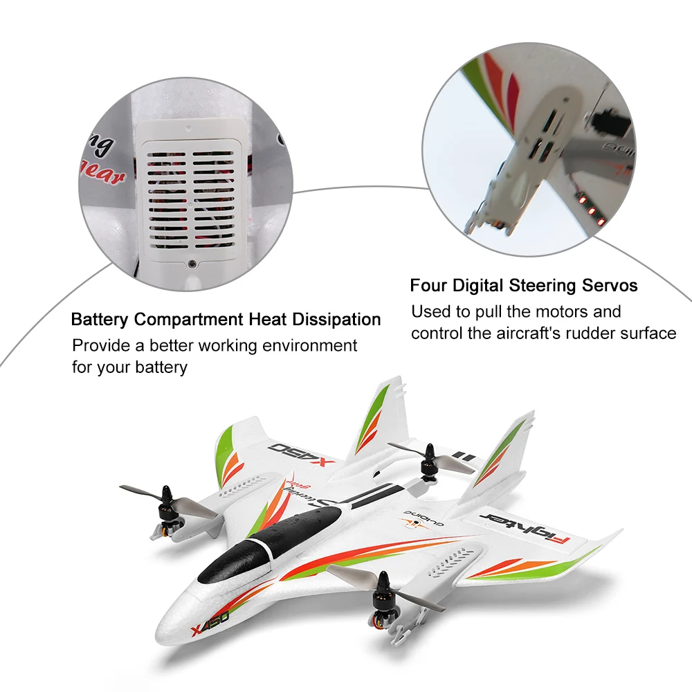 Avion RC planeur RC avion à voilure fixe avec 3 modèles 2.4G 6CH 3D/6G hélicoptères RC décollage Vertical RTF