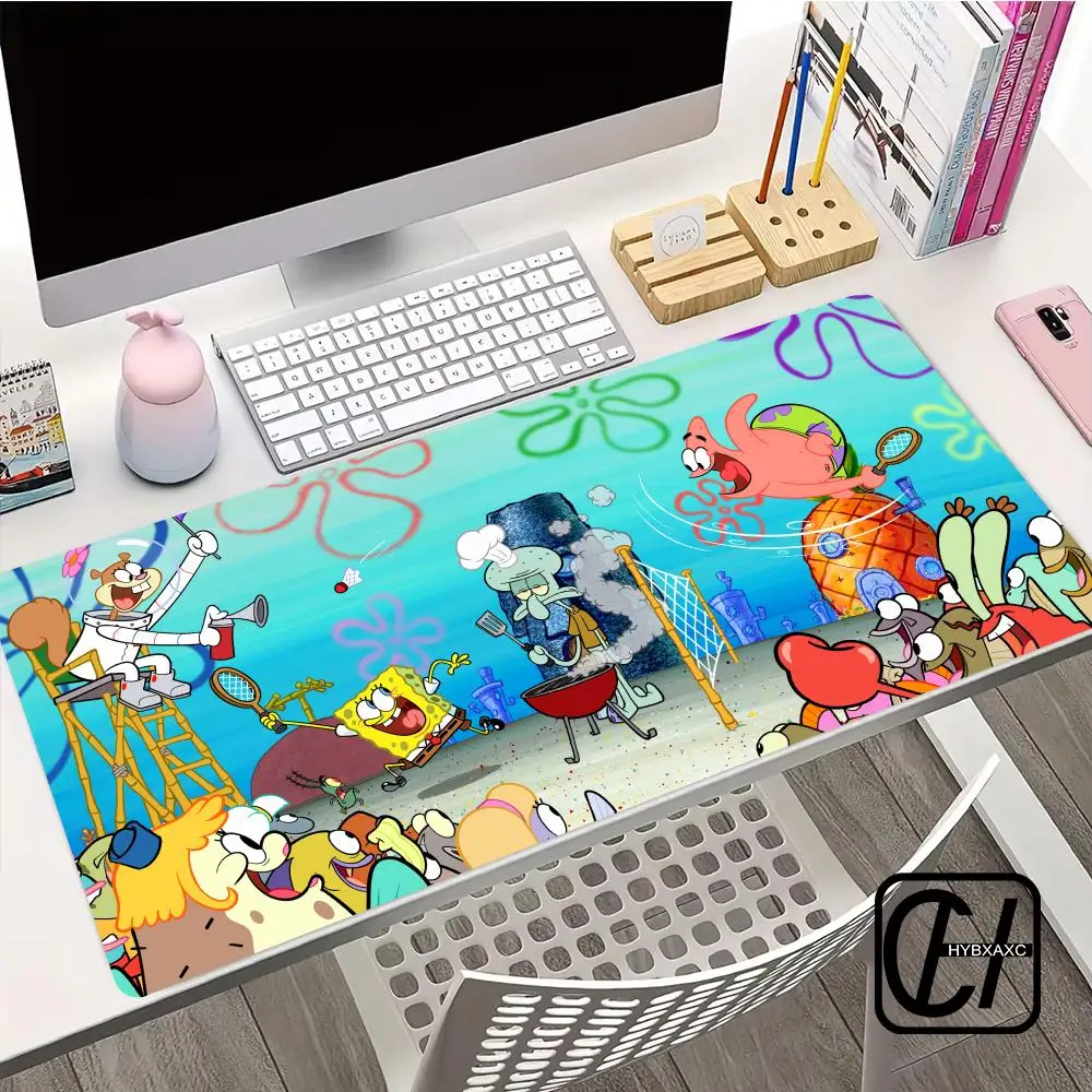 ‌Anime S-SpongeBob SquarePants teclado mouse pad Kawaii desk mat Pc Gamer Gaming Accessories Computer Offices Potdemiel Desk Mat