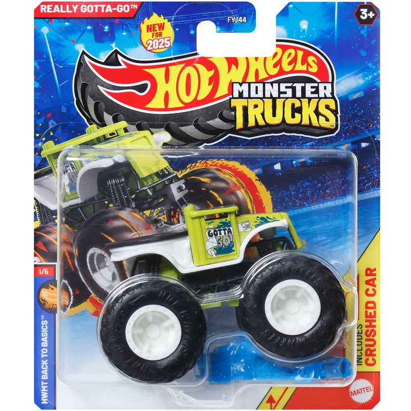 Auténtico 2025 Hot Wheels Monster Trucks FYJ44 motor de bomberos 1/64 escala aleación modelo fundido a presión coche vehículo de juguete niños regalos coleccionables