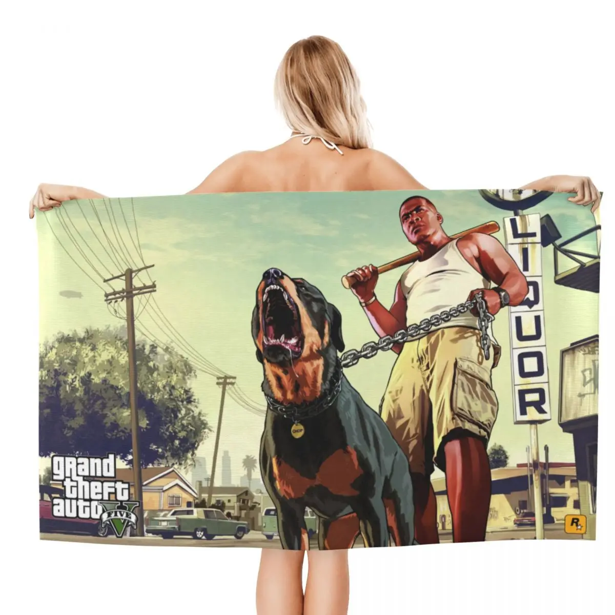 Custom Grand Theft Auto Adventure Game Soft Linen Microfiber Beach Bath Towel Quick Drying GTA Shower Yoga Towels