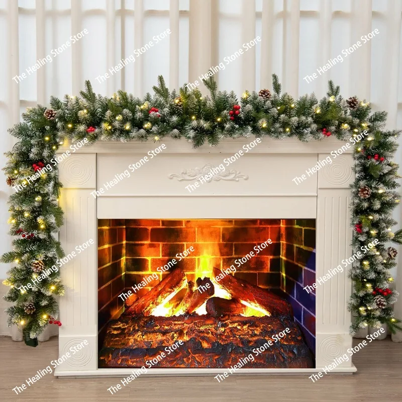 2.7 meters red fruit rattan Christmas PVC Christmas rattan with light battery box tied light rattan