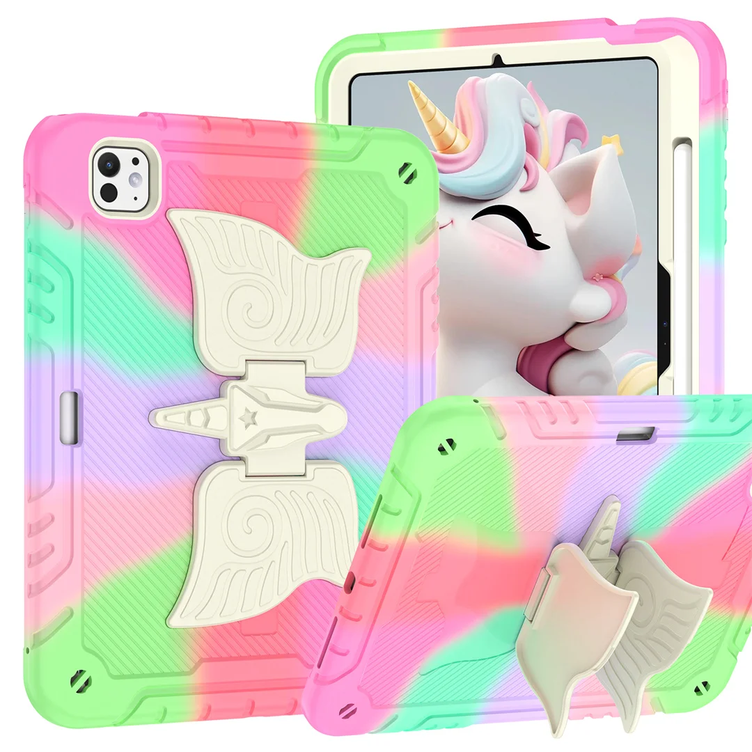 

Cute Unicorn Stand Tablet Case 2025 NEW For iPad 2025 7 8 9 10th 11th Generation KickStand Air Pro 11 10.2 10.9 inch Hard Cover