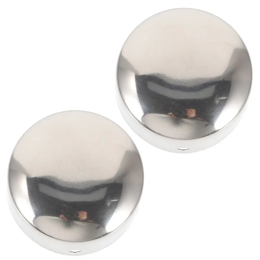 2Pcs Heavy-Duty Stainless Steel Handrail End Caps Wear-Resistant Decorative Metal Plugs for Round Tubing Rail Finishing Fittings