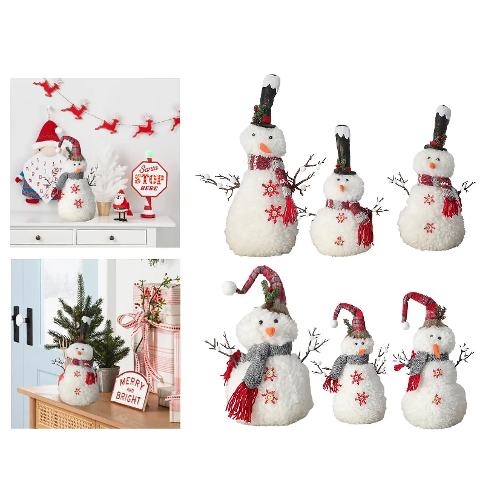 

Snowman Doll Ornament for Christmas, Collectible Figurine for